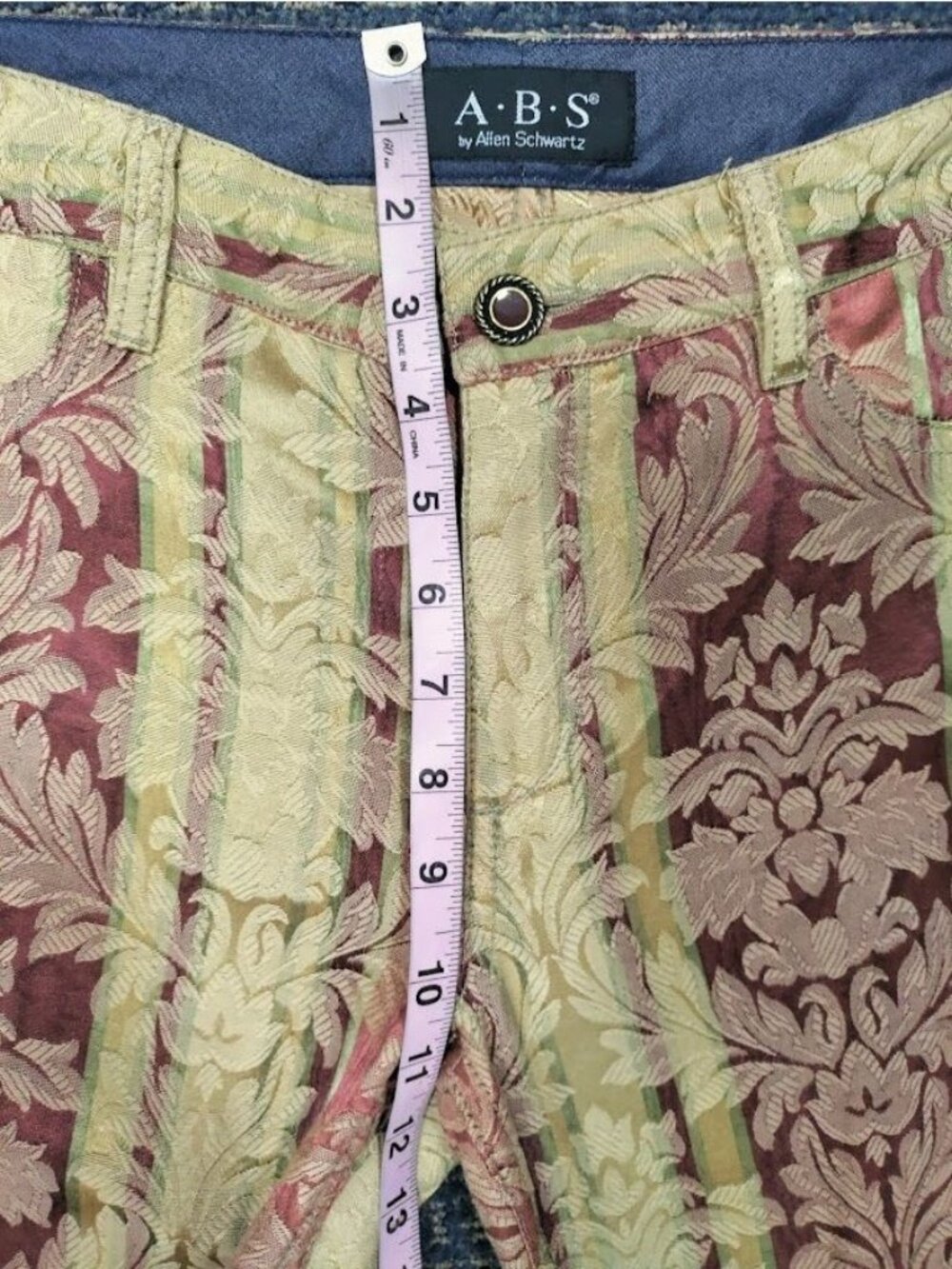 A.B.S. By Allen Schwartz Womens Size 10 Printed Bell-Bottom Pants Boho Festival - Picture 6 of 7
